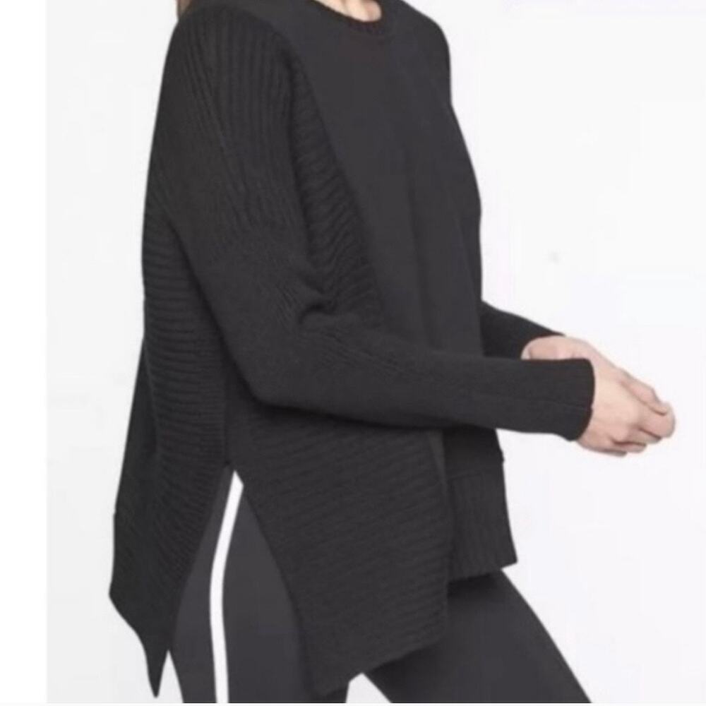 NWT Athleta Black Oversized Chunky Crewneck Sweater Size S